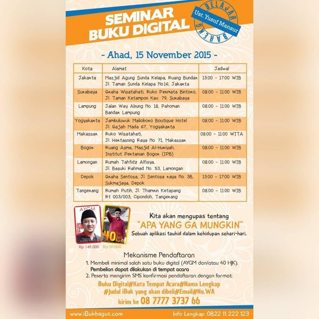 Belajar Bareng Ustadz Yusuf Mansur @ 9 Kota